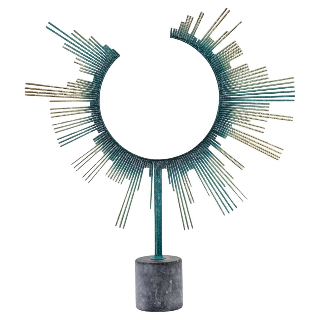 Frisman Vintage 80s Huge Brutalist Abstract Mid Century C. Jere  Brass Sunburst Sculpture Signed
