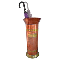 19c Antique Copper Brass Coal Scuttle Umbrella Stand Holder Netherlands