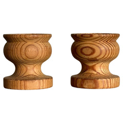 1960s Swedish Pine Candle Holders - a Pair
