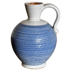 1960s Töreboda Ceramic Pitcher Vase With Handle