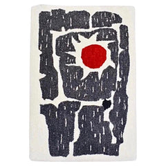 Mid Century Modern Scandinavian Calder Miro Style Hand Tufted Abstract Tapestry