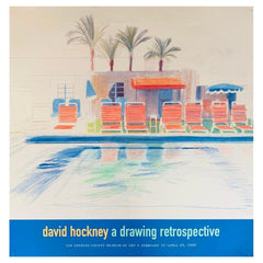 Original David Hockney Exhibition Lithograph Poster 8 Sun Chairs by a Pool 1976