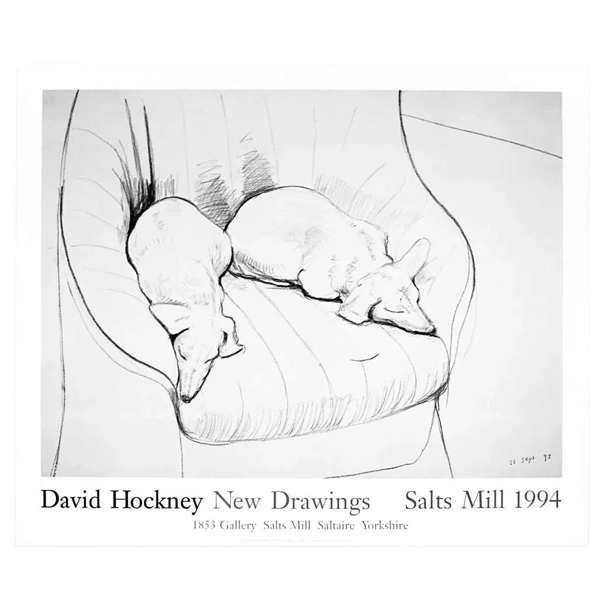 Frisman Vintage Original 90's David Hockney Stanley & Boodge Dachshund Dog Exhibition Poster