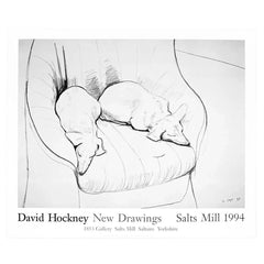 Original 90's David Hockney Stanley & Boodge Dachshund Dog Exhibition Poster