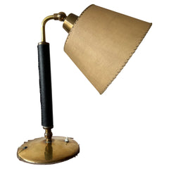 Vintage Hermes Style Table Lamp Brass Parchment Shade 1950's