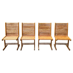 A Set of Four Original Signed Spindle Chairs By Stephen Hynson 1984