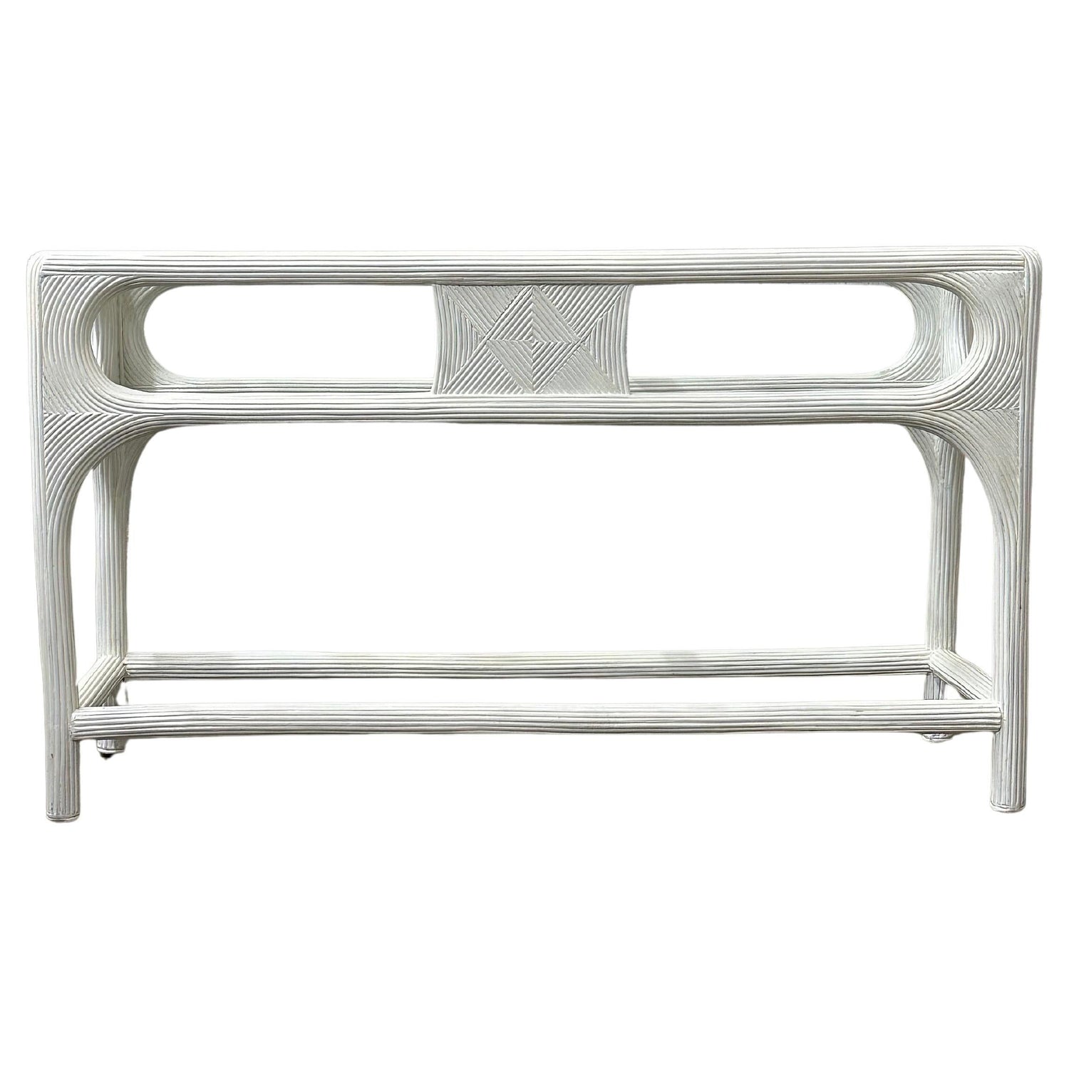 Frisman Vintage Vintage Coastal Pencil Reed Console Table