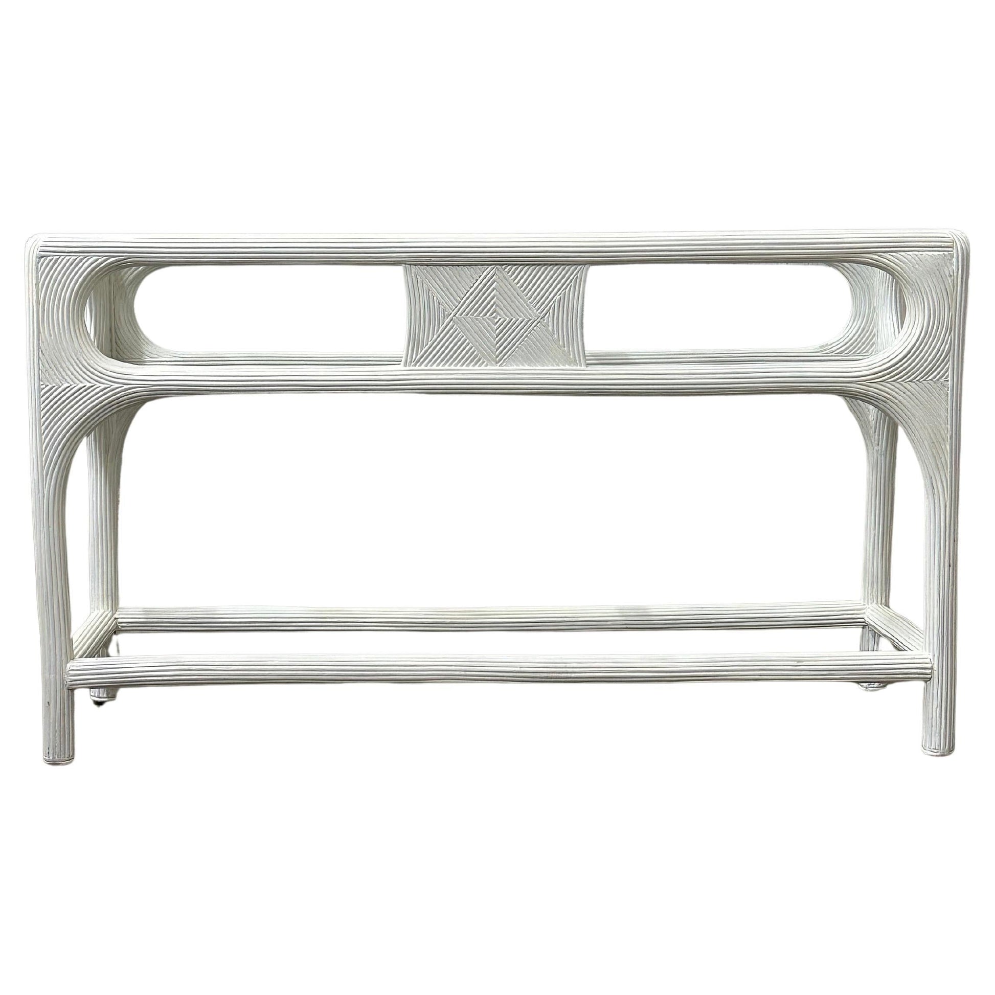 Frisman Vintage Vintage Coastal Pencil Reed Console Table