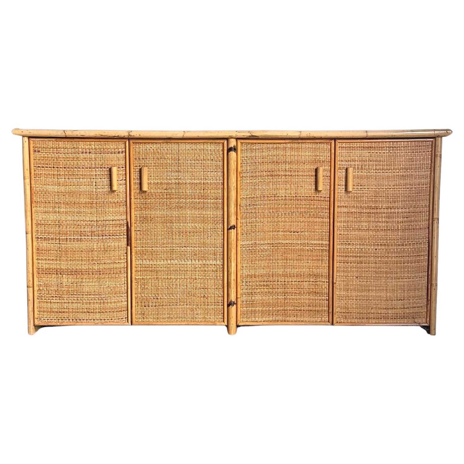 Frisman Vintage Vintage British Colonial Style Bamboo and Cane Sideboard