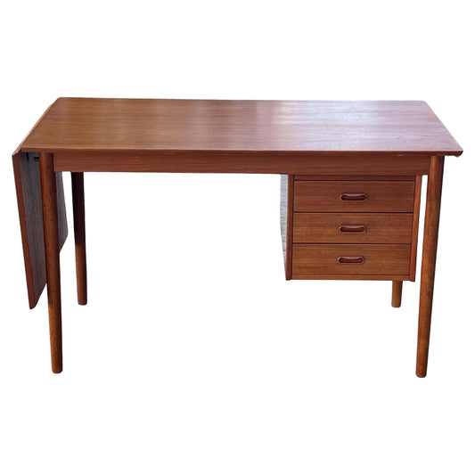 Frisman Vintage Arne Vodder Drop Leaf Desk Denmark Teak Sliding Drawers 1960's MCM