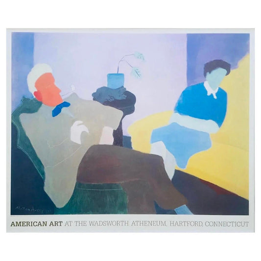Frisman Vintage 80s Vintage Original Milton Avery Husband and Wife Exhibition Lithograph Poster