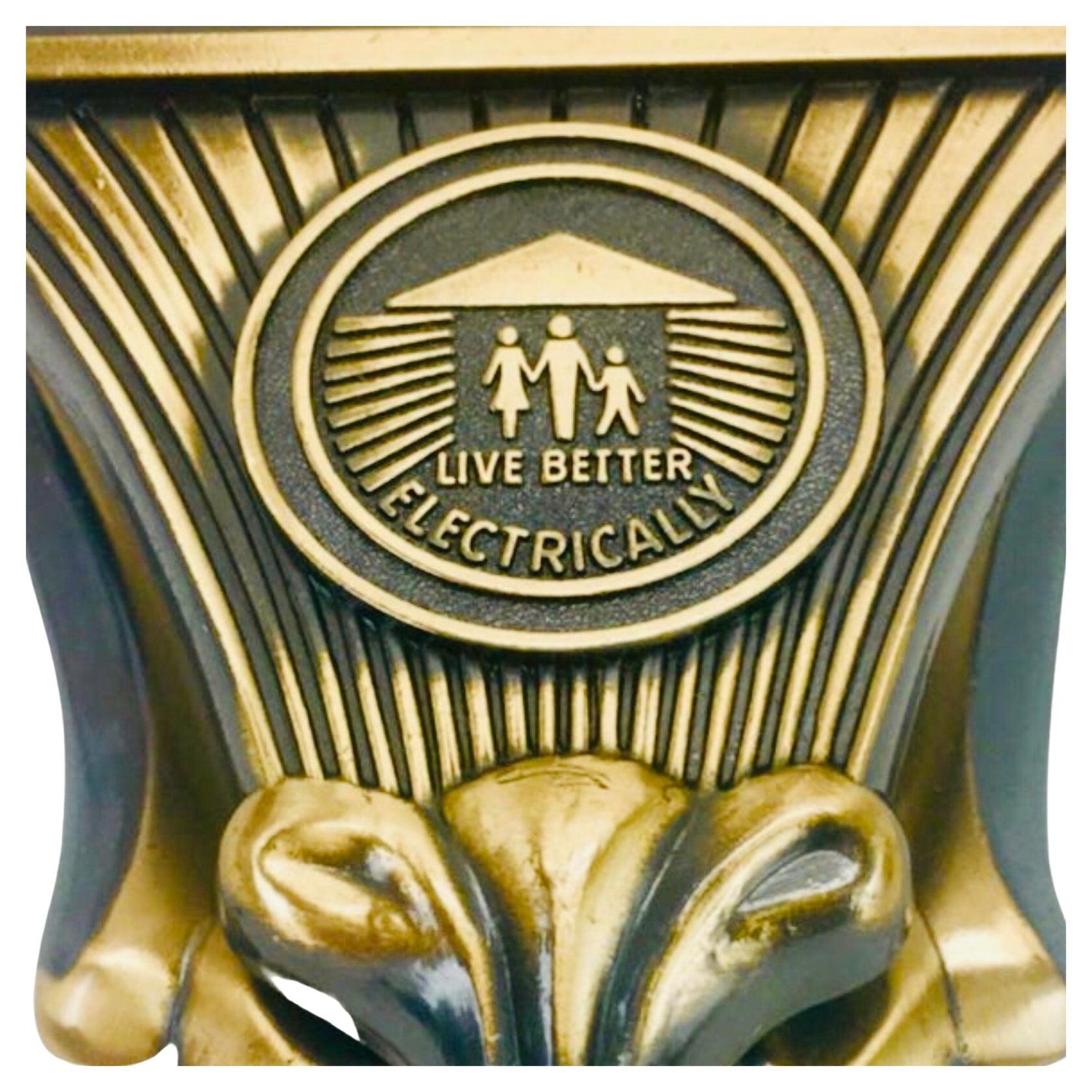 Frisman Vintage 50s Eichler Home Cold War Atomic Scare Mid Century Modern Brass Door Knocker