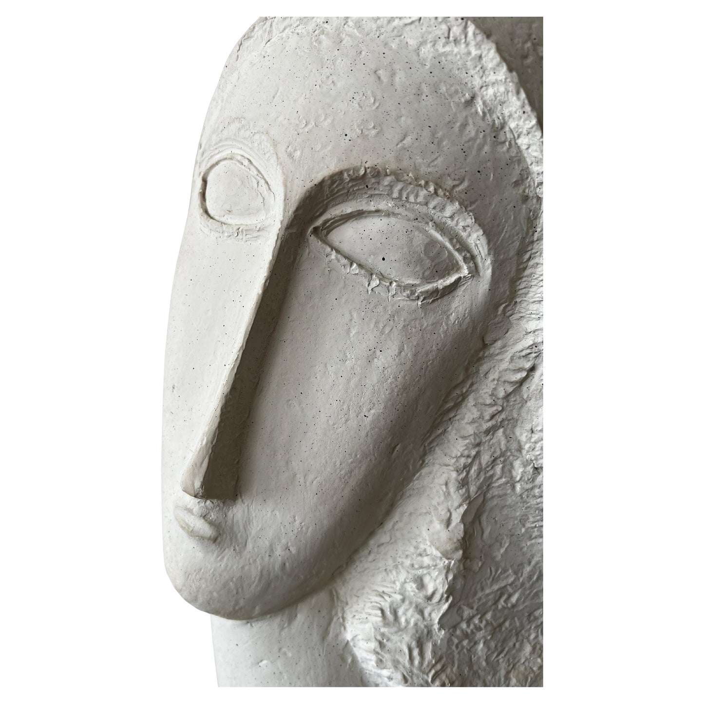 Frisman Vintage 80's Modigliani insp David Fisher Woman Head Bust Tete Sculpture Austin Prods