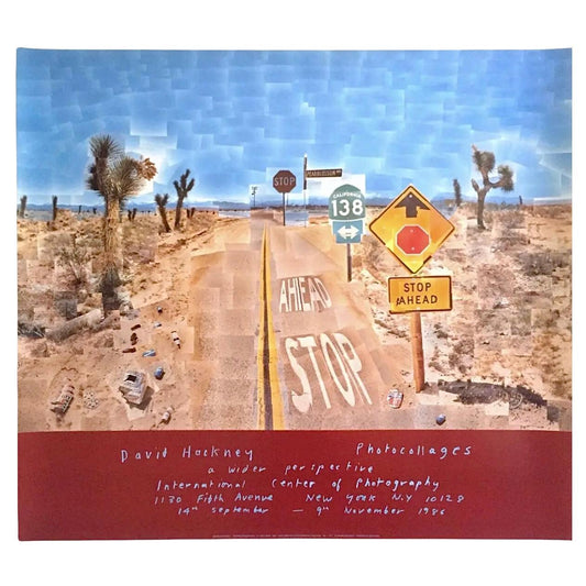 Frisman Vintage David Hockney 1986 Pear Blossom Highway Original Exhibition Lithograph Poster