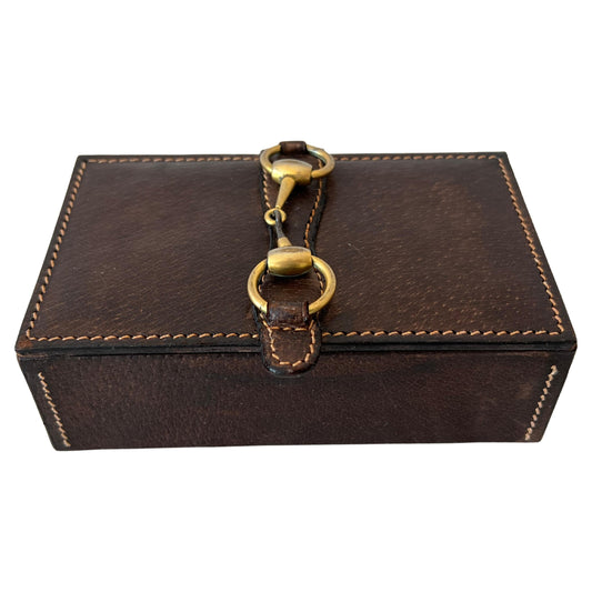 Frisman Vintage A Leather Jewelry Box By Gucci Horsebit ca' 1980's