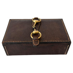 A Leather Jewelry Box By Gucci Horsebit ca' 1980's
