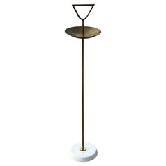 An Elegant Italian Cigarette Table ca' 1950's Brass And Marble