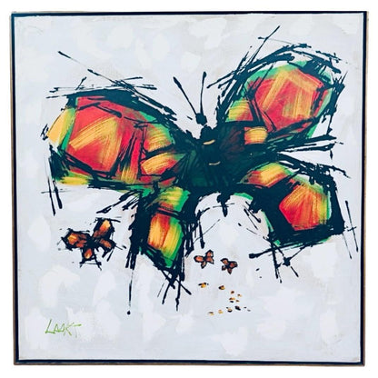 Frisman Vintage Vintage Abstract Mid Century Modern Lee Reynolds insp Oil Butterfly Painting