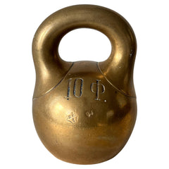 Antique Russian Bronze Kettlebell Weight Girya 1898 10 Funts!