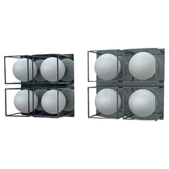 Space Age Wall Or Ceiling Lights Chrome And Glass
