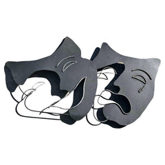 Vintage C. Jere Metal Modern Comedy & Tragedy Masks Wall Art Sculpture