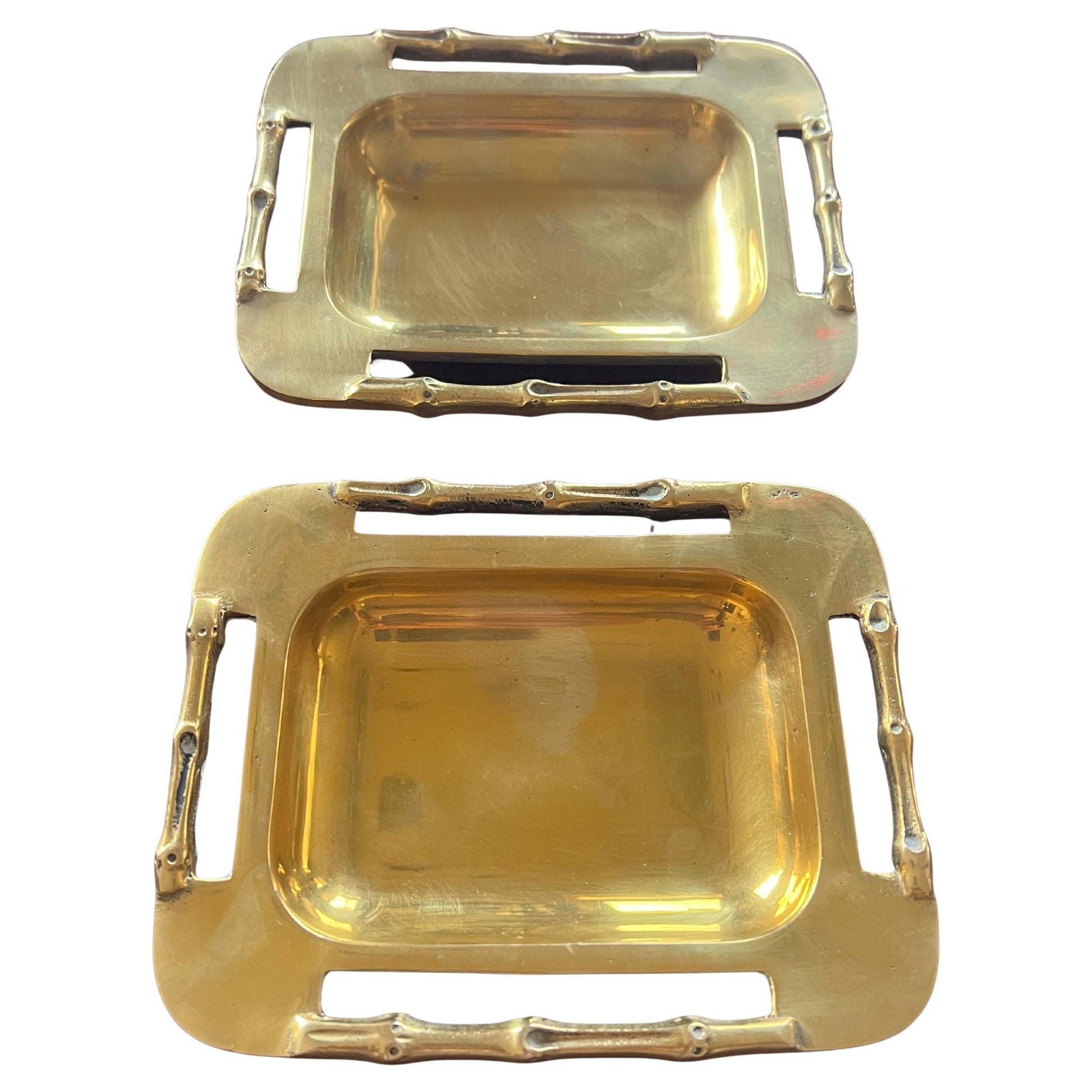 Frisman Vintage A Pair Of Unusual Brass Ashtrays Or Bonbonnieres ca' 1970's
