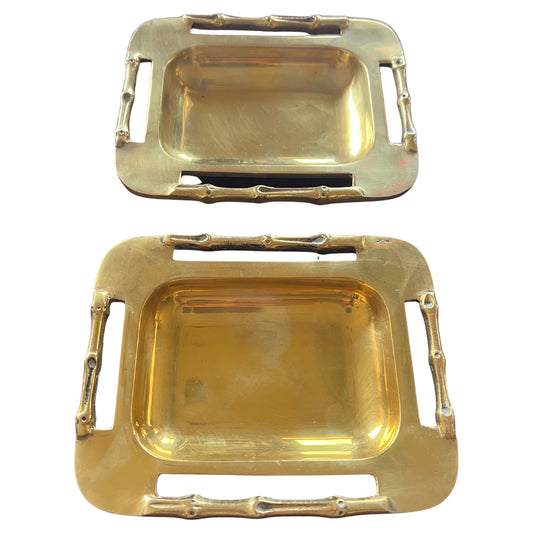 Frisman Vintage A Pair Of Unusual Brass Ashtrays Or Bonbonnieres ca' 1970's