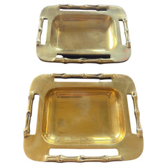 A Pair Of Unusual Brass Ashtrays Or Bonbonnieres ca' 1970's