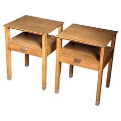 Edward Wormley for Dunbar Nightstands, Walnut and Leather