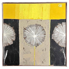Rare Mid Century Modern Robert McCaine Cubist Color Block Dandelion Painting