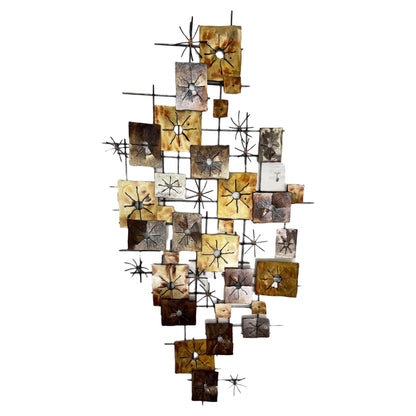 Frisman Vintage XL 60s MCM Curtis Jere att Brutalist INDOOR OUTDOOR Geometric Wall Art Sculpture