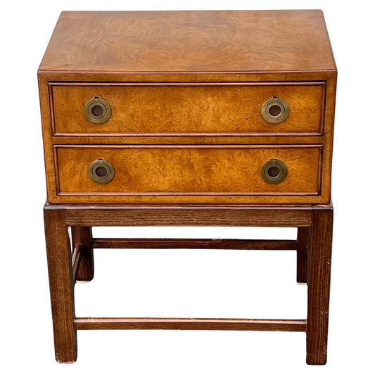 Frisman Vintage John Stuart Campaign Mini Chest ca' 1960's Burl