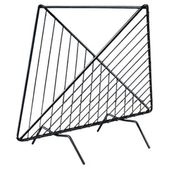 WVtg Abstract Mathieu Matégot insp Mid Century Magazine Vinyl Album Holder Rack