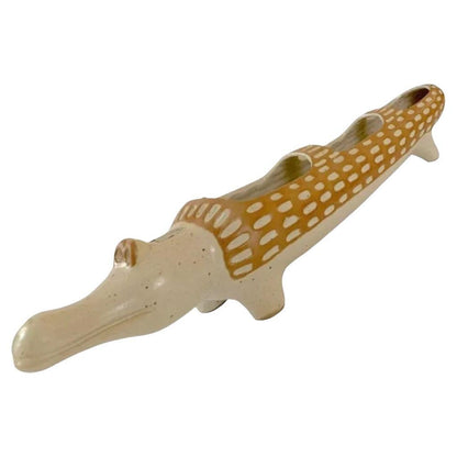 Frisman Vintage 70s Vintage 20” David Stewart Lion Alligator Valley Stoneware Crocodile Planter