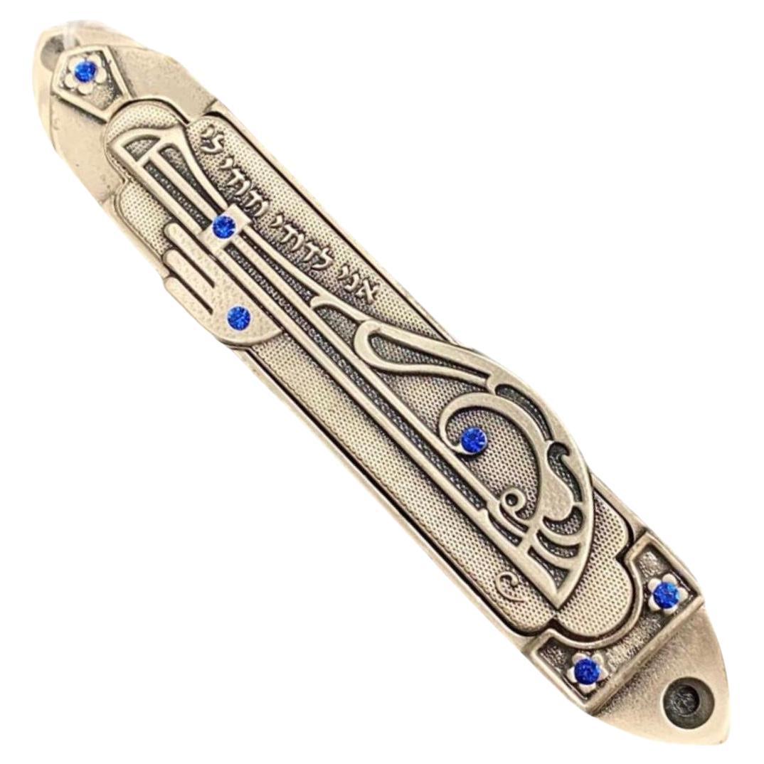 Frisman Vintage Long Vintage Modernist Pewter Art Deco Nouveau Mezuzah Bride Groom Wedding Gift