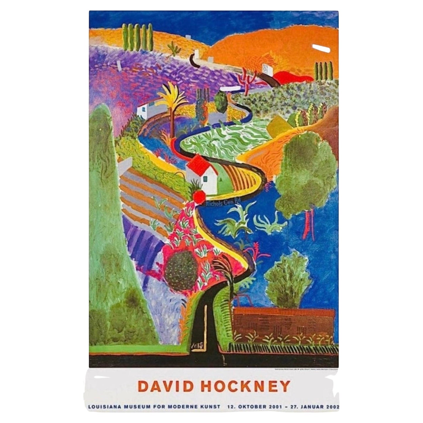 Frisman Vintage ART SALE Original David Hockney Nichols Canyon Exhibition Poster Denmark