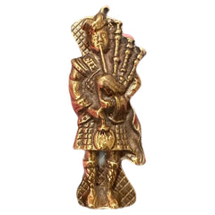 Rare Vintage Large 50s Scottish Bagpipe Player Solid Brass Door Knocker Scotland