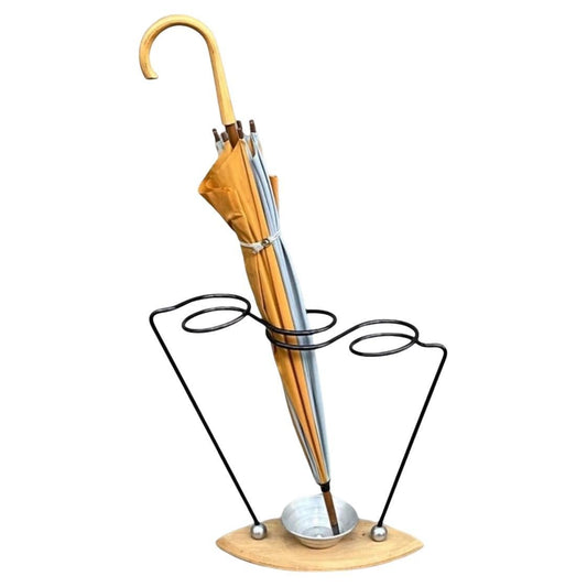 Frisman Vintage 1950s French Mid Century Modern Carl Aubock Inspired Minimalist Umbrella Holder