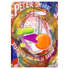 2017 Peter Shire Postmodern Memphis Exhibition Litho Poster Pacific Design Ctr