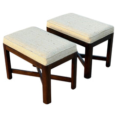 A Pair Of Classic X Base Upholstered Benches By Drexel Heritage ca' 1960's