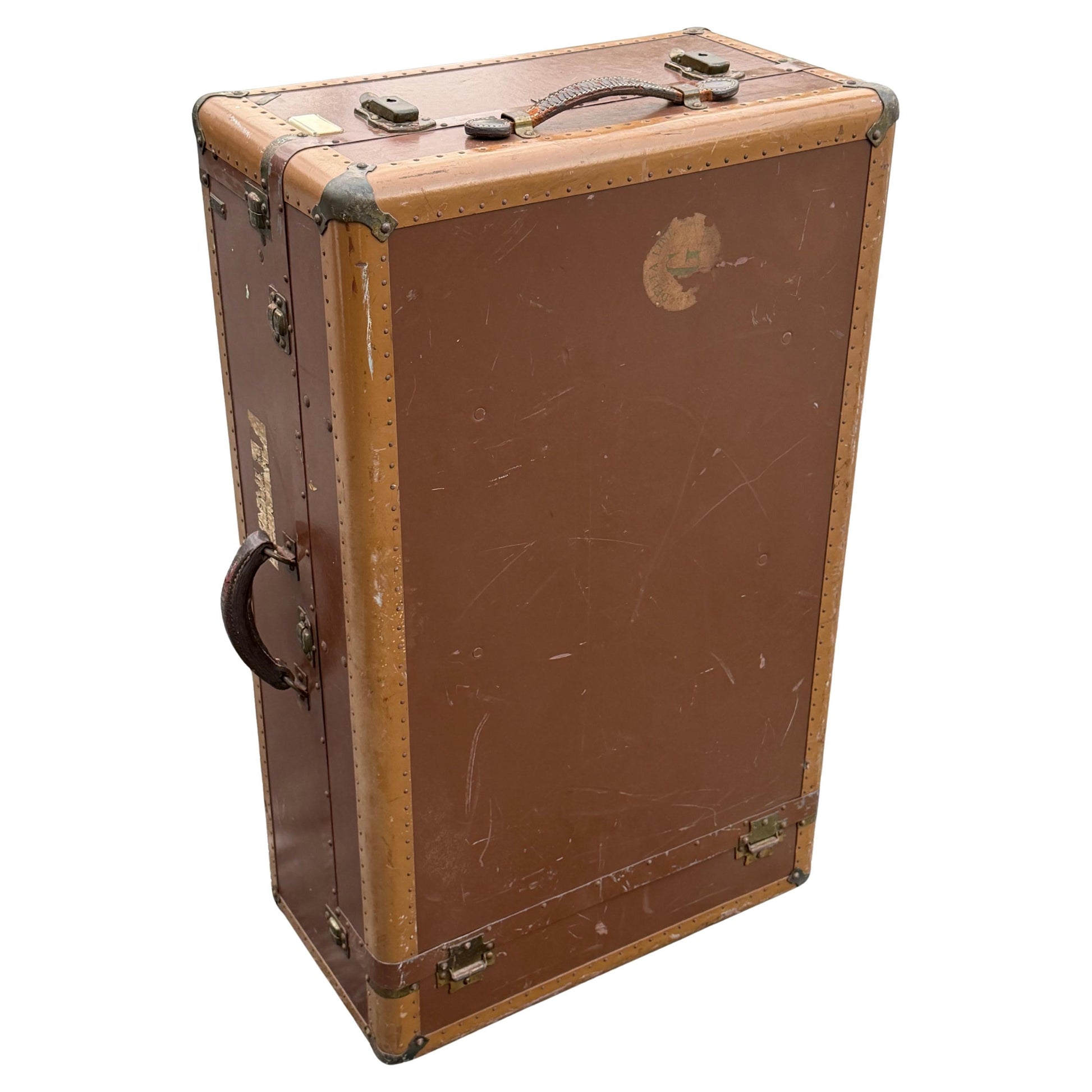 Frisman Vintage Vintage Hartmann Gibraltarized Hard Case Steamer Trunk Luggage 1940's