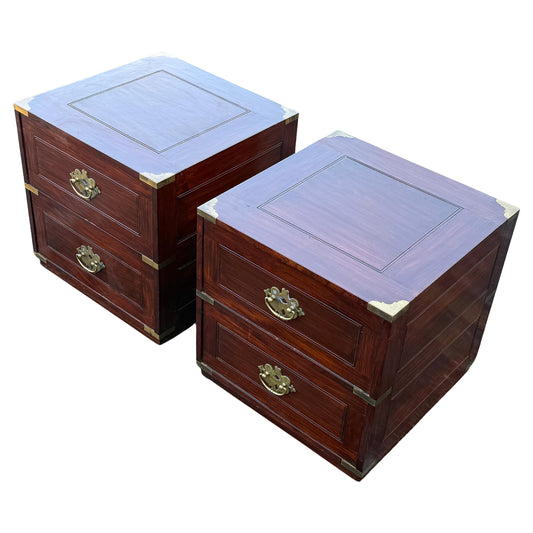 Frisman Vintage A pair Of Vintage Campaign Night Stands Mahogany ca' 1970's