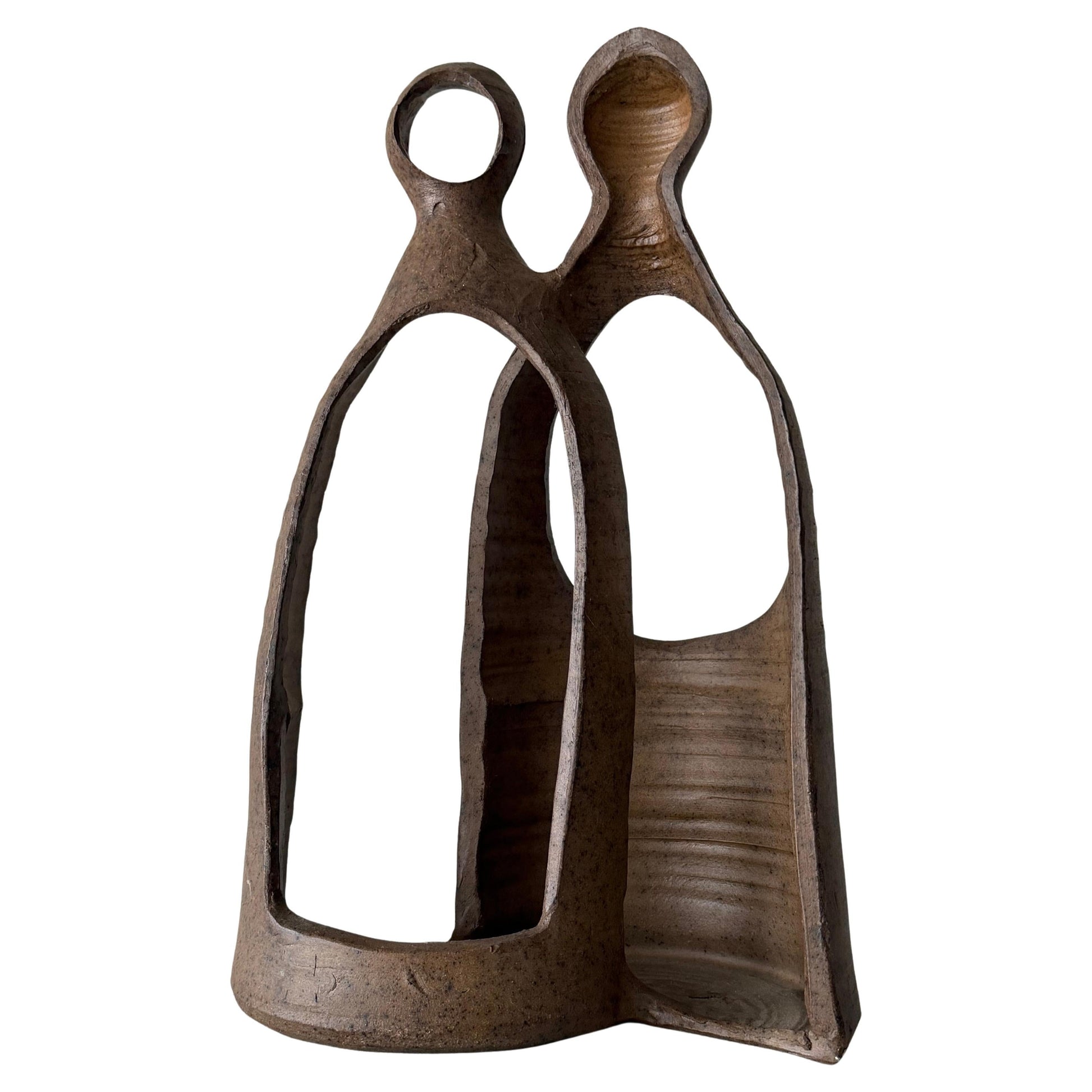 Frisman Vintage Unusual Charles Counts Modernist Ceramic Mid Century Vase Pottery