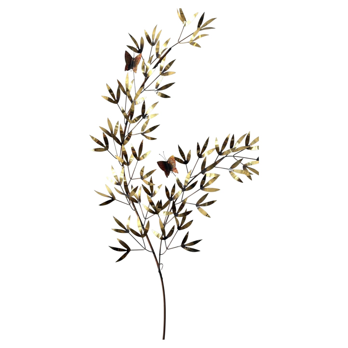 Frisman Vintage A Signed Vintage Curtis Jere Tree Branch Sculpture Butterflies 1983