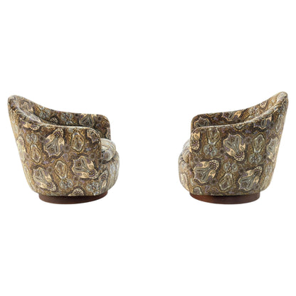 Frisman Vintage Original Milo Baughman for Thayer Coggin Swivel and Tilt Scoop Chairs 1970's