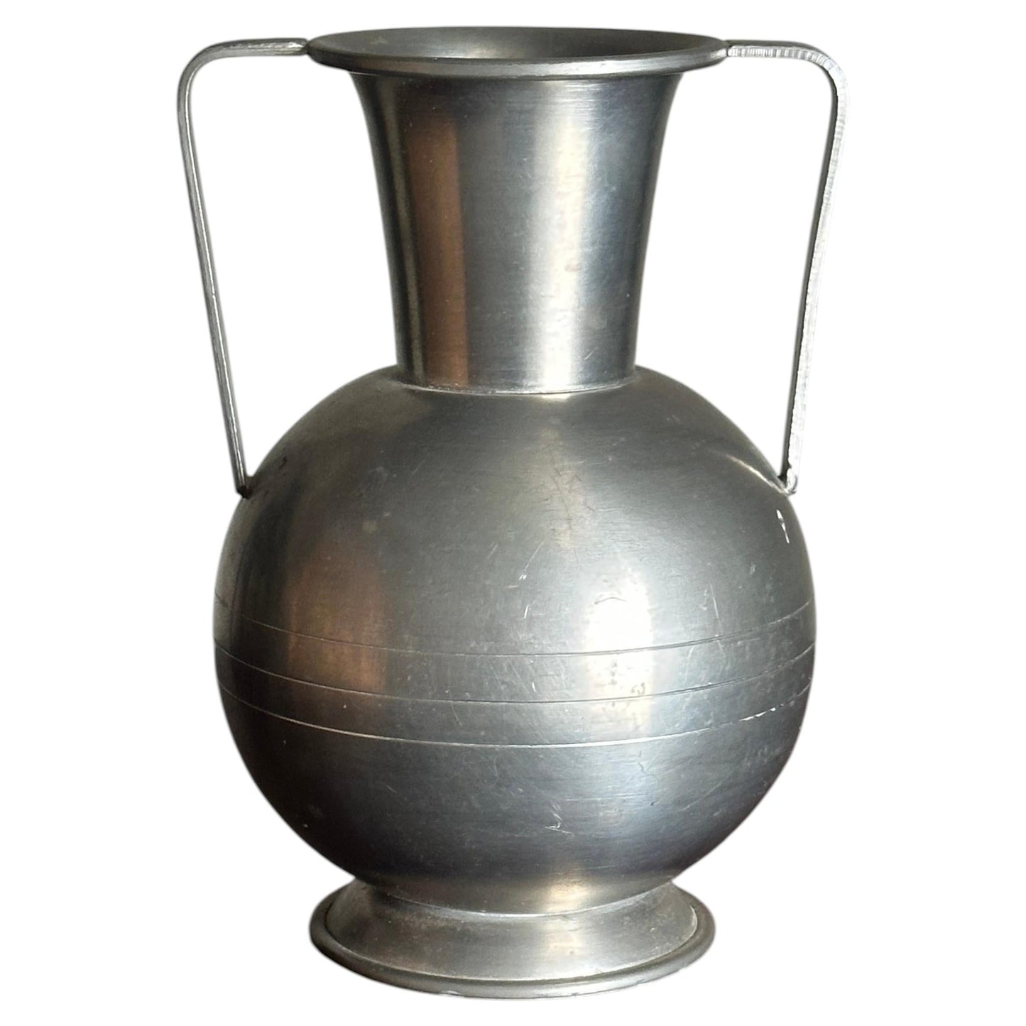 Frisman Vintage 1930s Swedish Pewter Handled Vase by Svenskt Tenn Handarbete