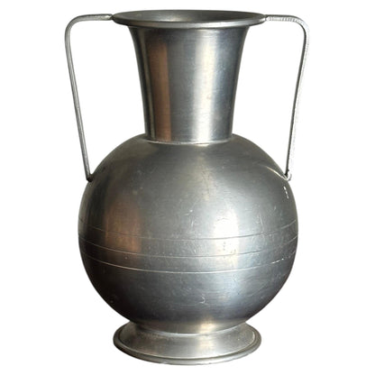 Frisman Vintage 1930s Swedish Pewter Handled Vase by Svenskt Tenn Handarbete