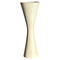 1950s Swedish Architectural Hourglass Vase by Syco in Matte Ivory