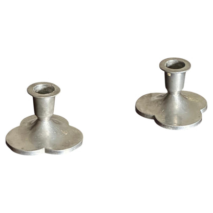 Frisman Vintage 1930s Pewter Candle Holders by Just Andersen, Denmark- A Pair