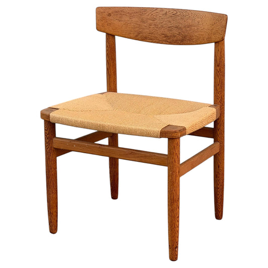 Frisman Vintage Classic Børge Mogensen Oak and Papercord Chair ca' 1950's